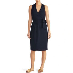 Rachel Roy Blue Sleeveless Wrap Dress navy blue 1X plus size 22227